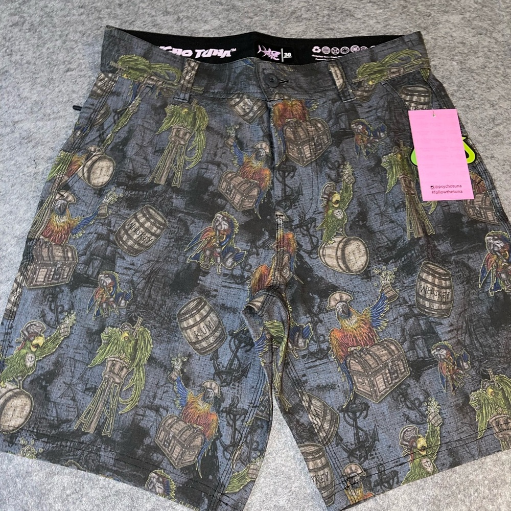 Men's Captain Hybrid Graphic Flat Front Board Shorts